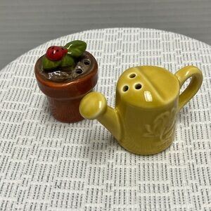 Charming Watering Can and Flower Pot Salt & Pepper Shakers